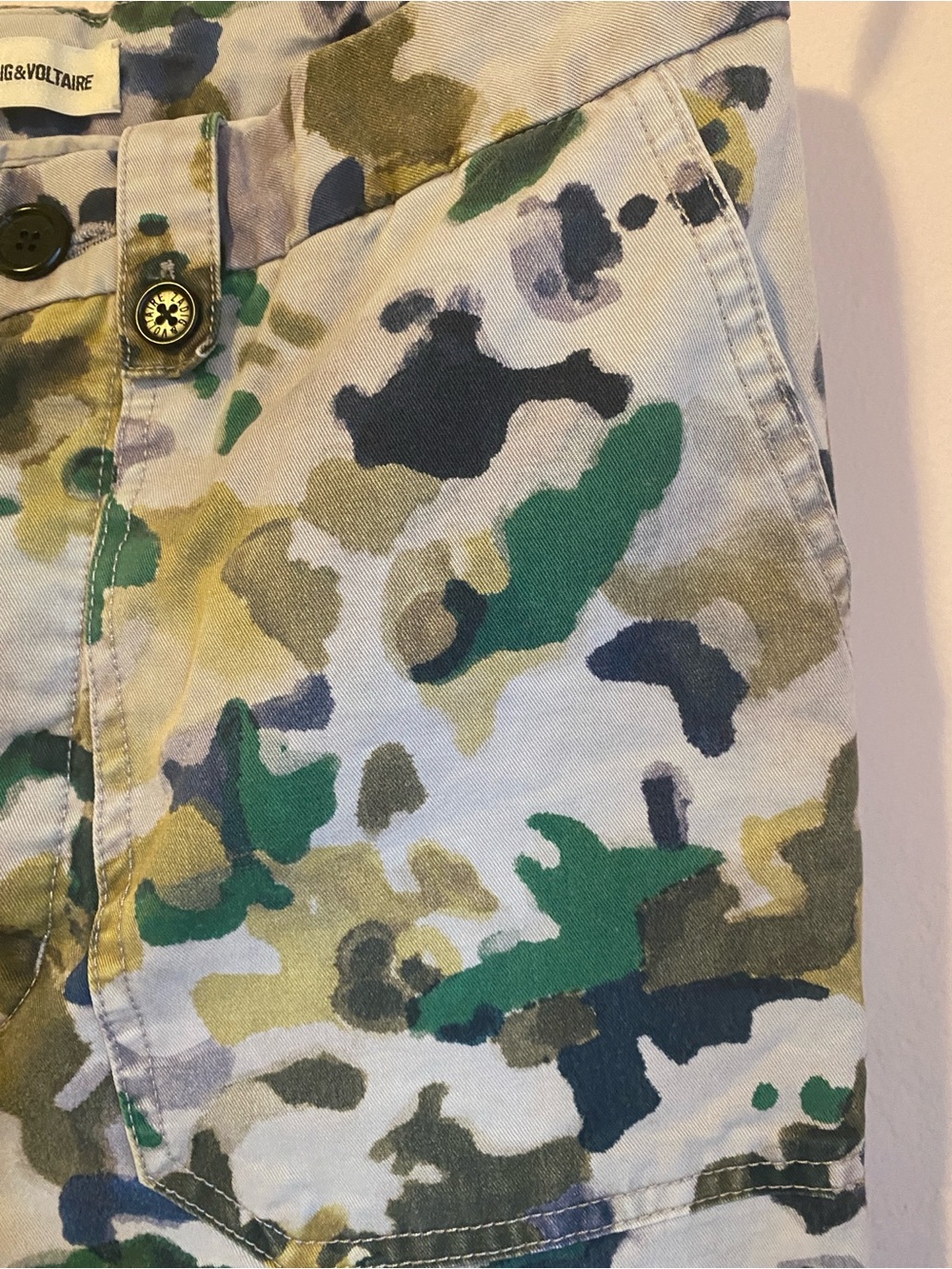 Zadig & Voltaire Pia Camou Camouflage Floral Barrel Pants Size 27 US 4 - Picture 9 of 11